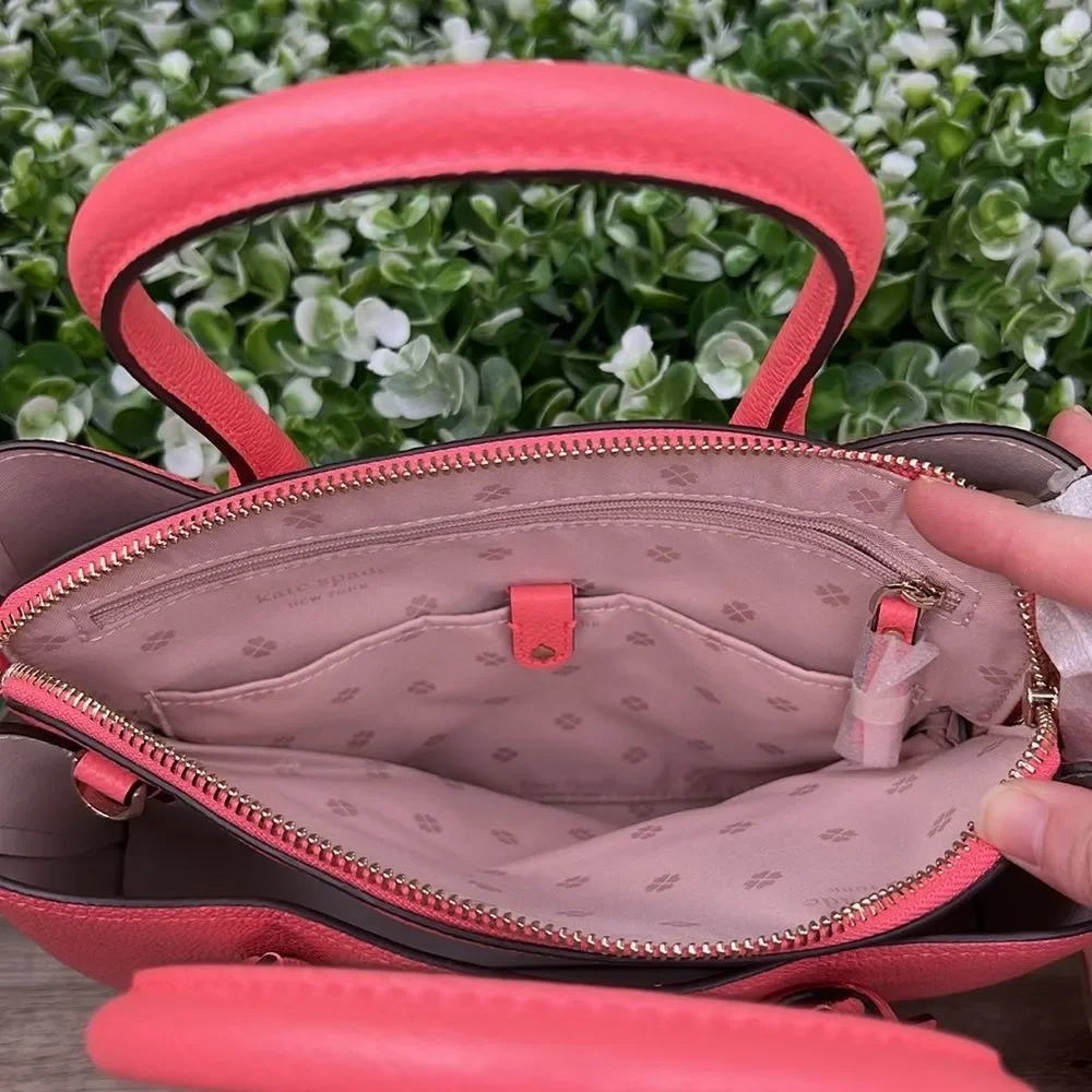 Kate Spade Margaux Pebbled Leather Medium Satchel LYCHEE